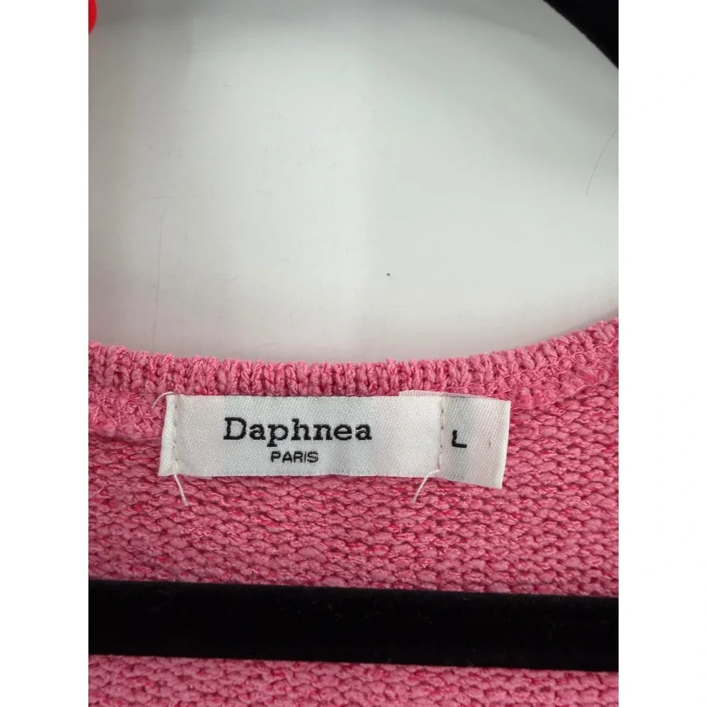 Daphnea Paris Knit‎ Maxi Dress Womens L Pink Sleeveless Barbiecore Coquette Chic